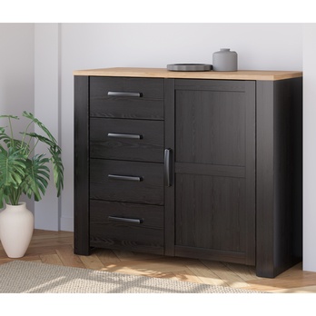Komoda HOBLO dub riviera/dub cabezone, šířka 102 cm 1