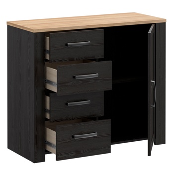 Komoda HOBLO dub riviera/dub cabezone, šířka 102 cm 2