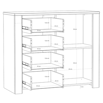 Komoda HOBLO dub riviera/dub cabezone, šířka 102 cm 5