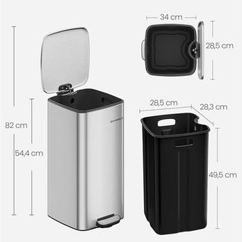 Odpadkový koš HOLD stříbrná 6