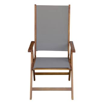 Zahradní židle HOLSTEIN teak/šedá 1