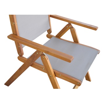 Zahradní židle HOLSTEIN teak/šedá 4