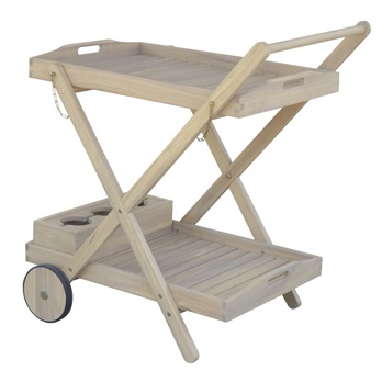 Servírovací vozík HOLSTEIN světlý teak 2