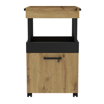 Bar na kolečkách HOME BAR I dub artisan/matná černá 2