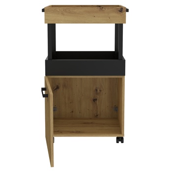 Bar na kolečkách HOME BAR I dub artisan/matná černá 3