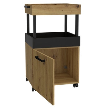 Bar na kolečkách HOME BAR I dub artisan/matná černá 4