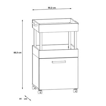 Bar na kolečkách HOME BAR I dub artisan/matná černá 5