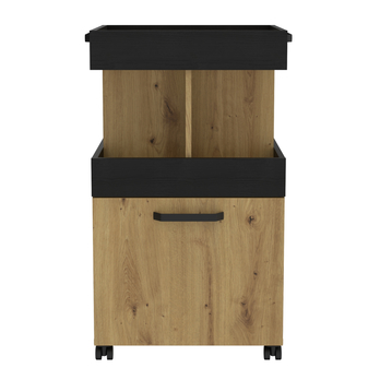 Bar na kolečkách HOME BAR II dub artisan/černý dub 2