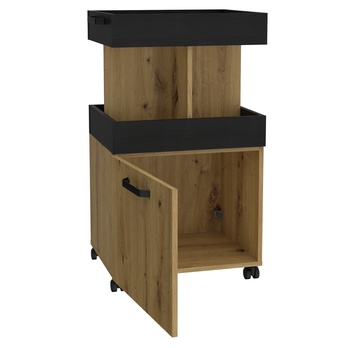 Bar na kolečkách HOME BAR II dub artisan/černý dub 4