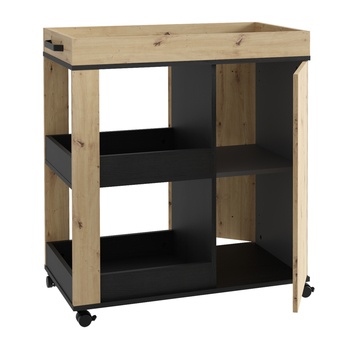 Bar na kolečkách HOME BAR III dub artisan/černý dub 4