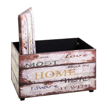 Truhla se sedákem HOME hnědá 1