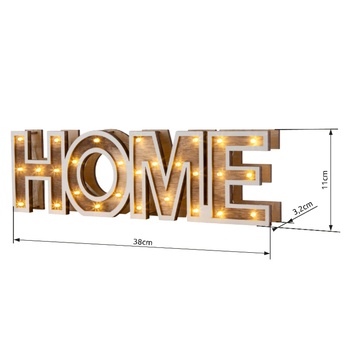 Stolní lampa HOME dřevo/bílá 3