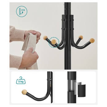Stojanový věšák HOOK černá 2