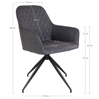 Jídelní židle HORBU tmavě šedá/černá 2