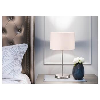 Stolní lampa HOTEL bílá/nikl, průměr 20 cm 1