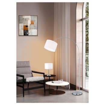 Stolní lampa HOTEL bílá/nikl, průměr 20 cm 2