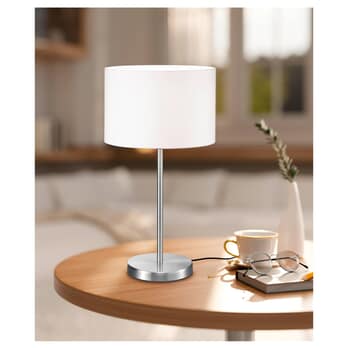 Stolní lampa HOTEL bílá/nikl, průměr 30 cm 1