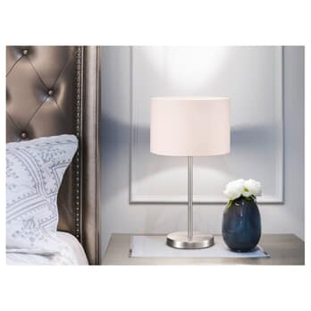 Stolní lampa HOTEL bílá/nikl, průměr 30 cm 2