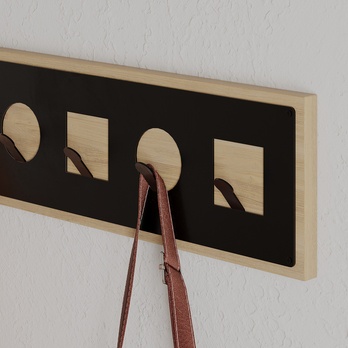 Nástěnný věšák ICON dub/černá 3