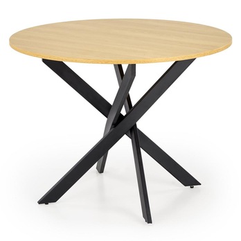 Jídelní stůl IDGOR zlatý dub/černá 3