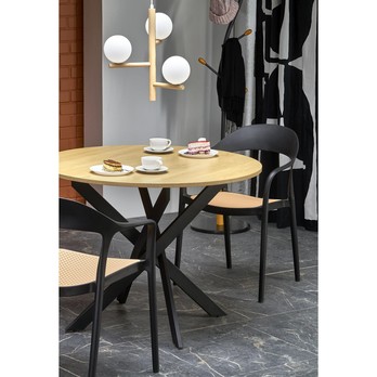 Jídelní stůl IDGOR zlatý dub/černá 11