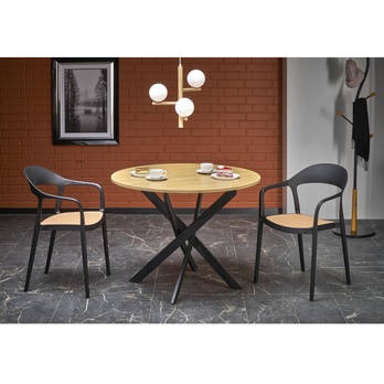 Jídelní stůl IDGOR zlatý dub/černá 1