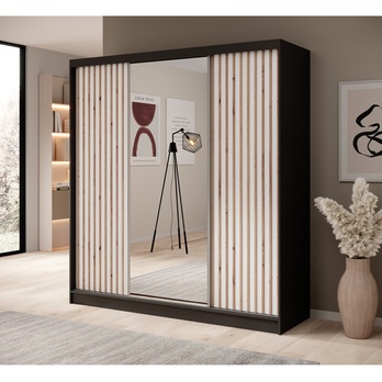 Šatní skříň IDIN černá/bílá 1