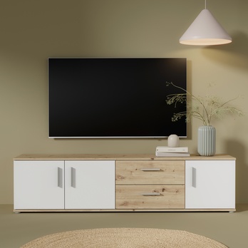 TV komoda IKOLI L bílá/dub artisan 1