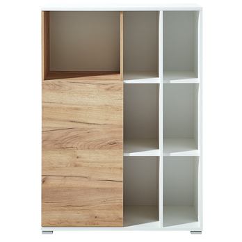 Skříň do pracovny ILON bílá/dub navarra, výška 120 cm 3