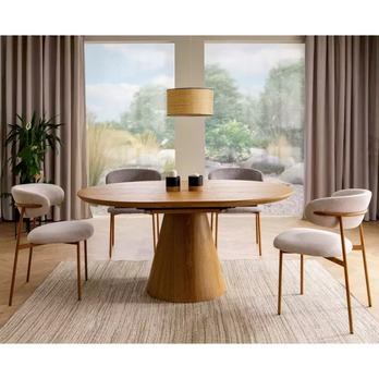 Jídelní židle ILTUN 2 světle béžová/dub 1