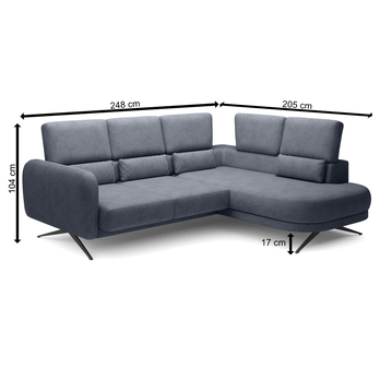Sedací souprava ILUSSIO F L pravá, grafitová 4