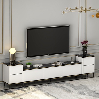 Obývací stěna IMAJ 2 bílá/černý mramor 1