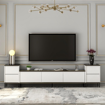 Obývací stěna IMAJ 2 bílá/černý mramor 4