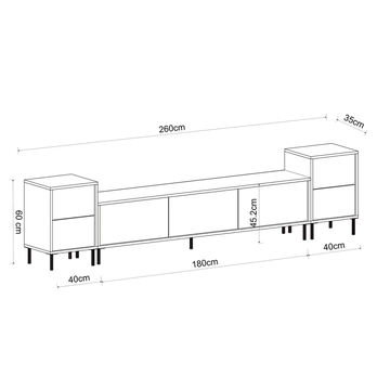Obývací stěna IMAJ 2 bílá/černý mramor 6