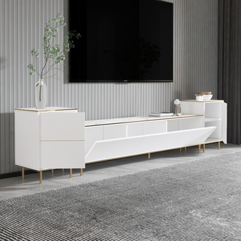 Obývací stěna IMAJ 2 bílá/bílý mramor 2