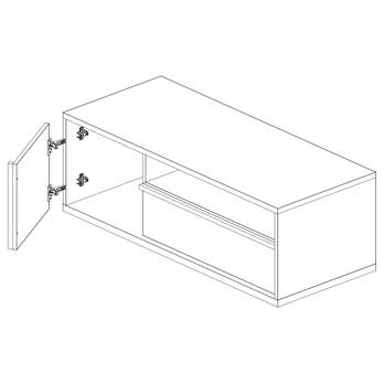 TV komoda IMOLA 13 bílá/šedá/grafitová 2