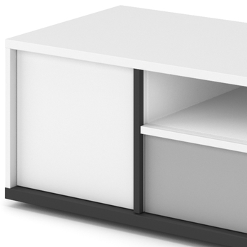 TV komoda IMOLA 13 bílá/šedá/grafitová 3