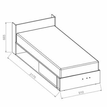 Postel s matrací IMOLA levá, 90x200 cm 5