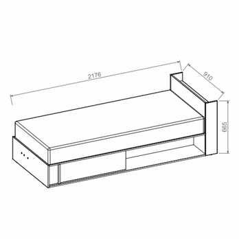 Postel s matrací IMOLA pravá, 90x200 cm 5