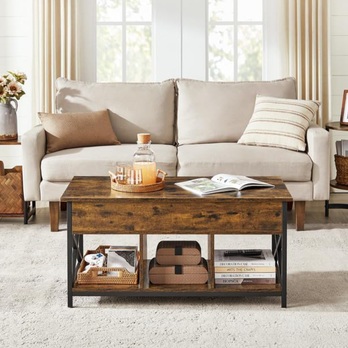 Konferenční stolek INCHE rustikální hnědá/černá 1