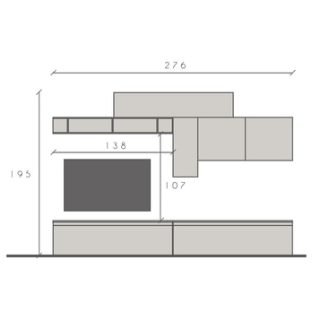 Obývací stěna INFINITY C107 tmavě hnědá/dub cadiz/kašmírová 29