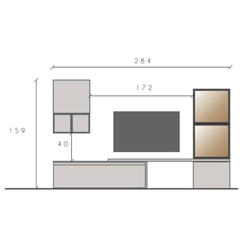 Obývací stěna INFINITY C206 kašmírová/dub mercure 22