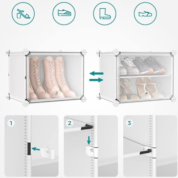 Botník INTER bílá/transparentní 3