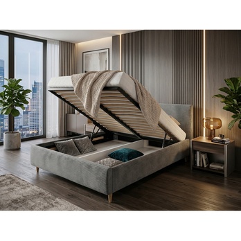 Postel s roštem INZA šedá, 140x200 cm 5