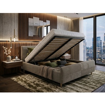 Postel s roštem INZA šedobéžová, 160x200 cm 5