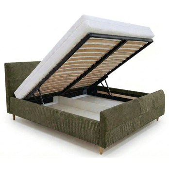 Postel s roštem INZA olivová, 160x200 cm 2