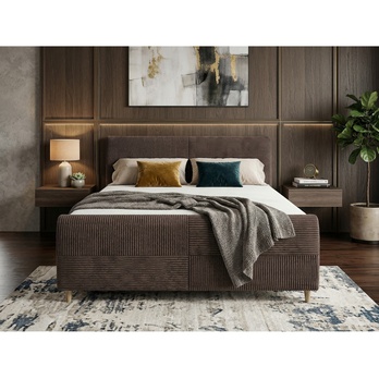 Postel s roštem INZA čokoládová, 180x200 cm 1