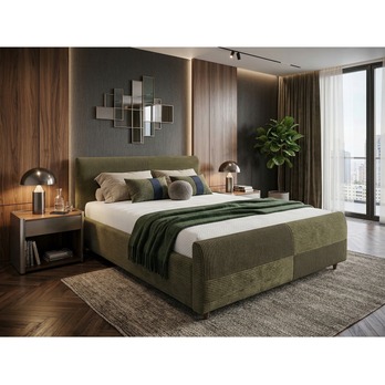 Postel s roštem INZA olivová, 180x200 cm 1