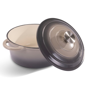 Litinový hrnec IRON béžovo-šedá, průměr 22 cm 2