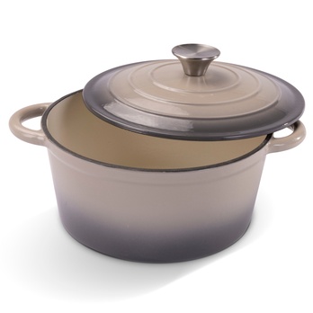 Litinový hrnec IRON béžovo-šedá, průměr 24 cm 1